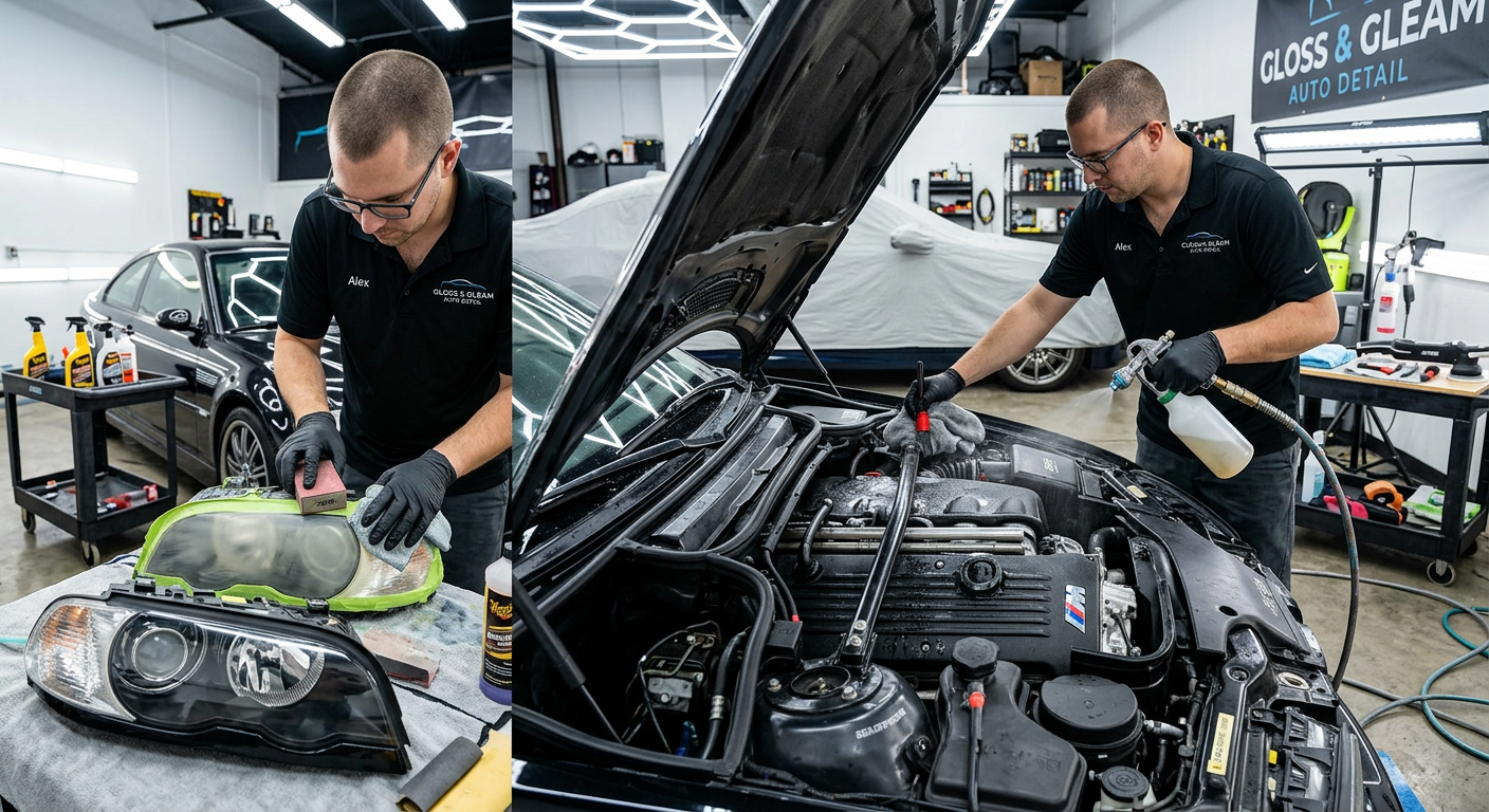 Headlight Restoration and Engine Bay Cleaning